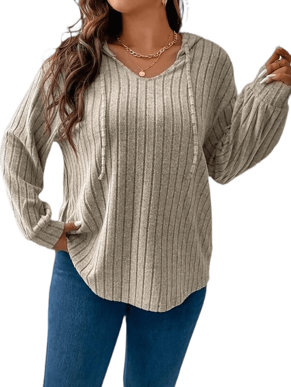 QINCAO Womens Plus Size Tops Hooded Sweatshirt Crew Neck Pullover Long