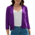 thumbnail image 1 of QINCAO Women's Cardigan Sweater Open Front Knit Coat Shrugs for Women,Purple-XL(16-18), 1 of 8