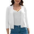 thumbnail image 1 of QINCAO Women's Cardigan Sweater Open Front Knit Coat Shrugs for Women,White-L(12-14), 1 of 6