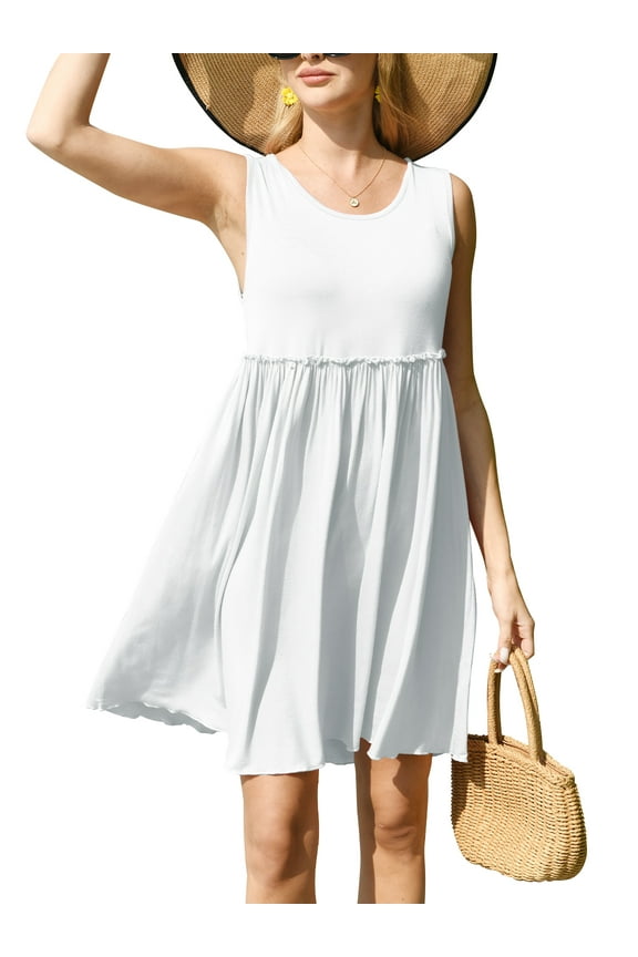 Womens Dresses Sleeveless Plain Sundresses for Women Casual Tank Dresses,XL(16-18)