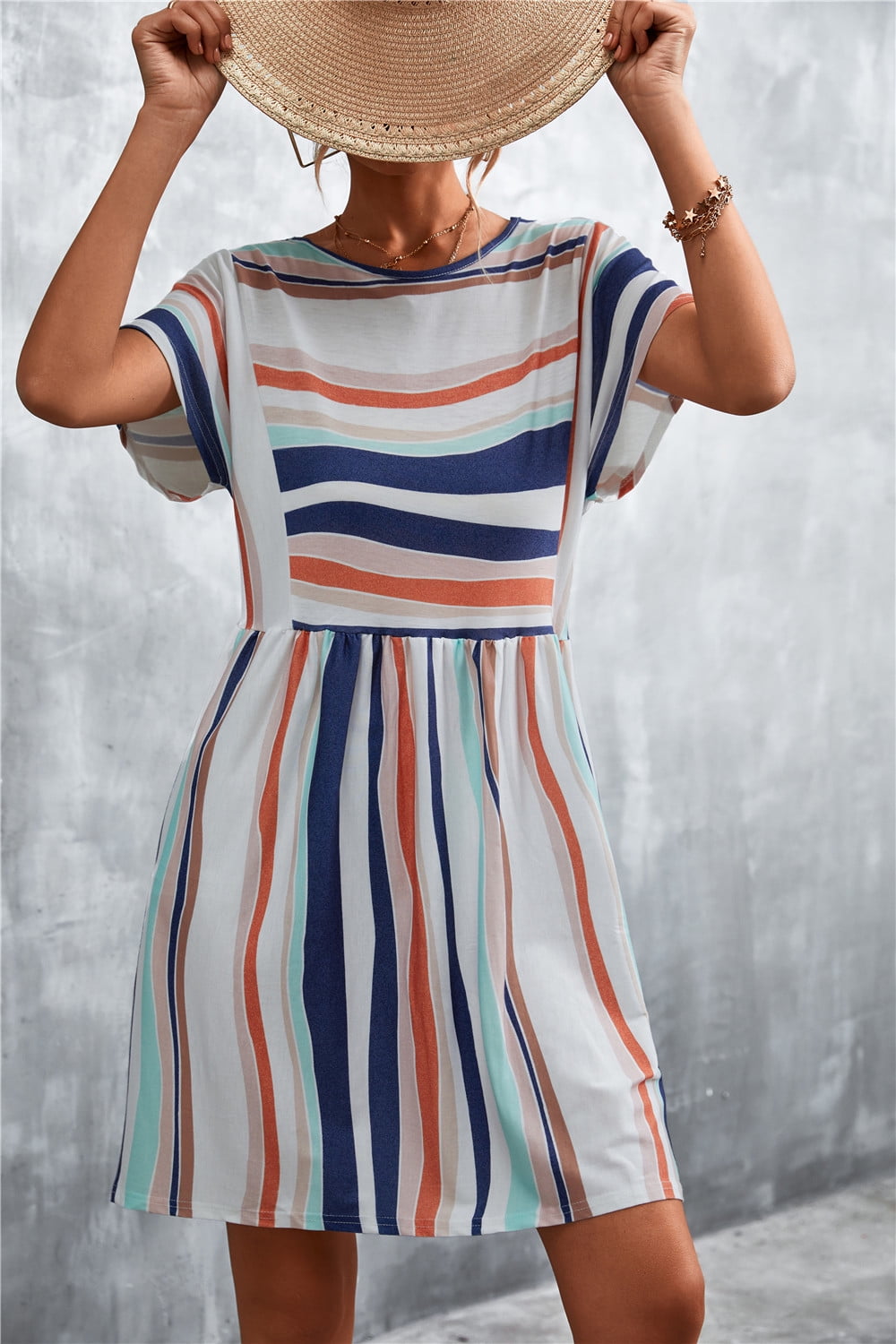 QINCAO Women s Casual Flowy Stripe Summer Dress Kuwait Ubuy