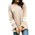 thumbnail image 1 of QINCAO Womens Long Sleeve Tops Crew Neck Pullover Casual Tunic Sweatshirts Apricot, 1 of 7