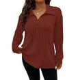 thumbnail image 1 of QINCAO Womens Plus Size Tops Long Sleeve V Neck Polo Shirts Pullover Sweaters Fall Winter 1X-5X, 1 of 7