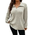 thumbnail image 1 of QINCAO Womens Plus Size Tops Long Sleeve V Neck Polo Shirts Pullover Sweaters Fall Winter 1X-5X, 1 of 7