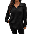 QINCAO Womens Plus Size Tops Long Sleeve V Neck Polo Shirts Pullover