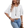 thumbnail image 1 of QINCAO Womens Tops Ruffle Sleeve V Neck Casual Tunic Shirts S-XXL, 1 of 5