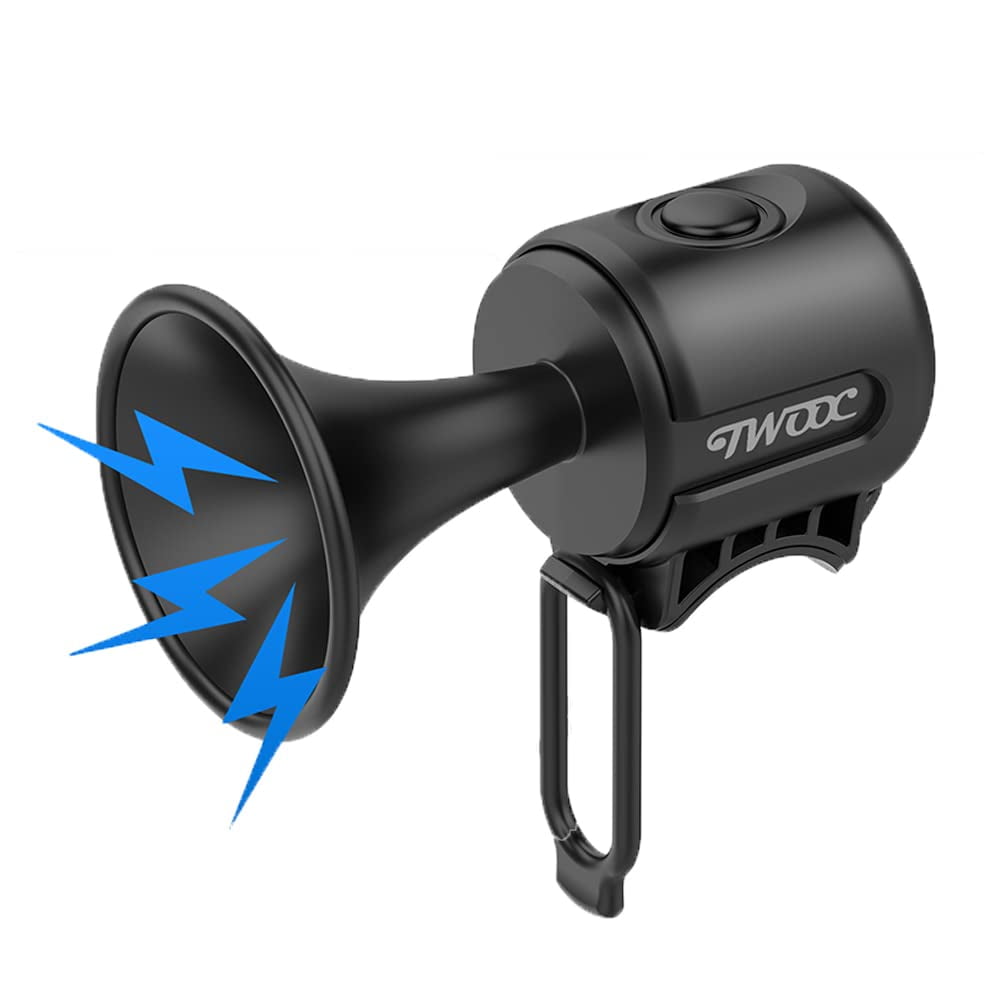QINERL Electric Bike Horn, 120dB Electronic Bicycle Bell with 300mAh Button Battery Operated/IPX4 Waterproof, Loud Bike Bell for Adults/Kids