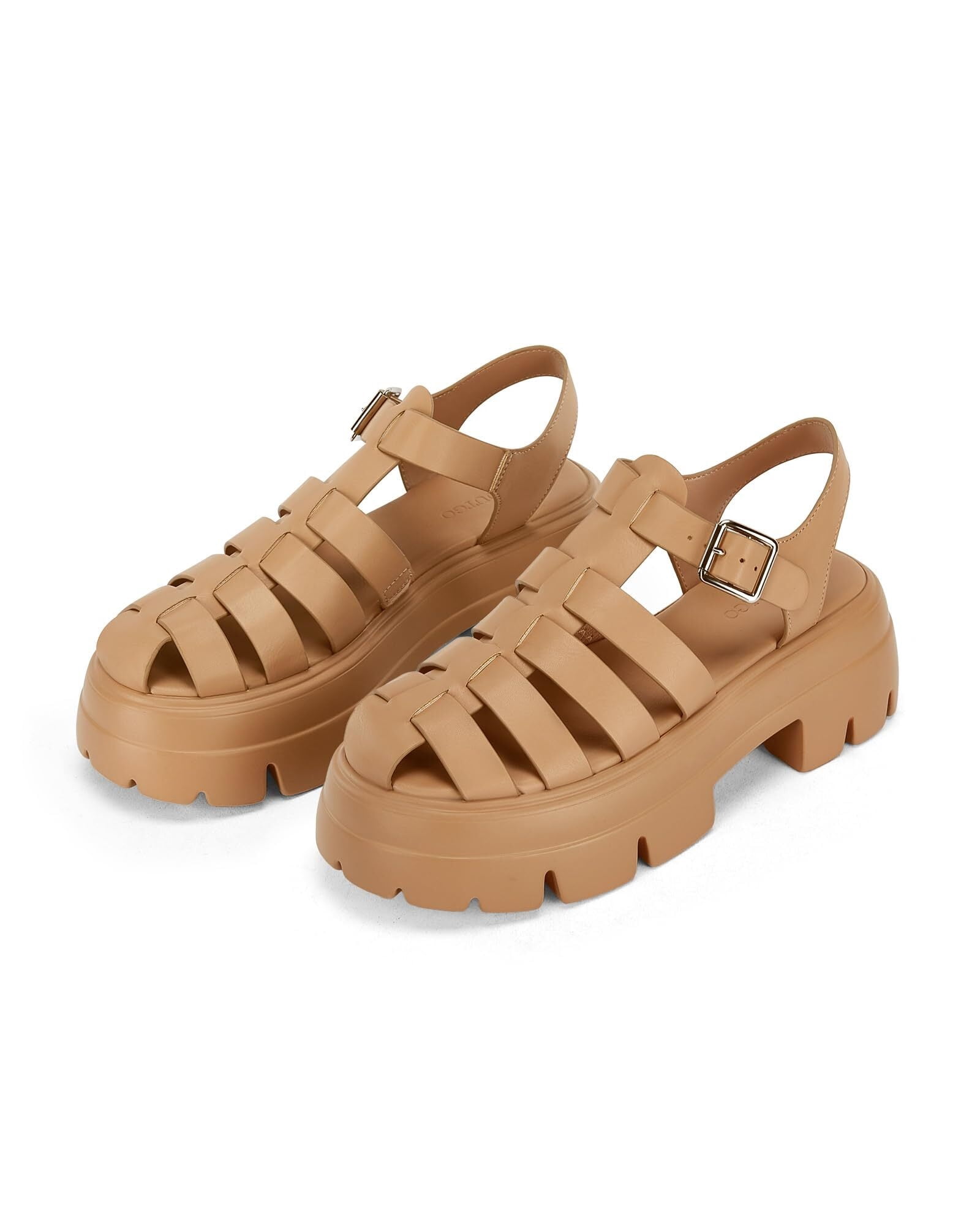 QING Womens Platform Fisherman Sandals Chunky Lug Sole Heels Gladiator — free download