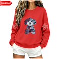 thumbnail image 1 of QINGFSAP Womens Graphic Tops Long Sleeve Crew Neck Casual Loose Fit Sweatshirt, 1 of 5