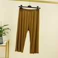 thumbnail image 1 of QINGFSAP Women's Pajama Solid Elastic Waist Drawstring Capri Pants Pockets Loose Sleepwear, 1 of 6