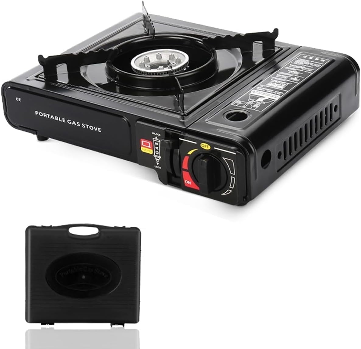 QINGXI Portable Butane and Propane Camping Stove with Carrying Case, Precise Heat Control - Camping & Tailgating and Outdoor Cooking