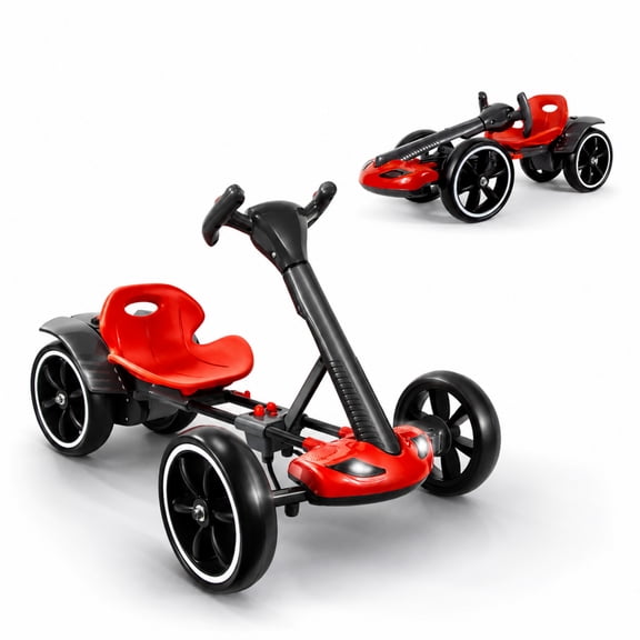 QINGYI Electric Drift Go Kart, Dual 390W Motors, Max 4 MPH, Drift Rear Tires, UL2272 & CPC Certified, Ride On Car for Kids 6+, Holds up to 120 lbs,Red