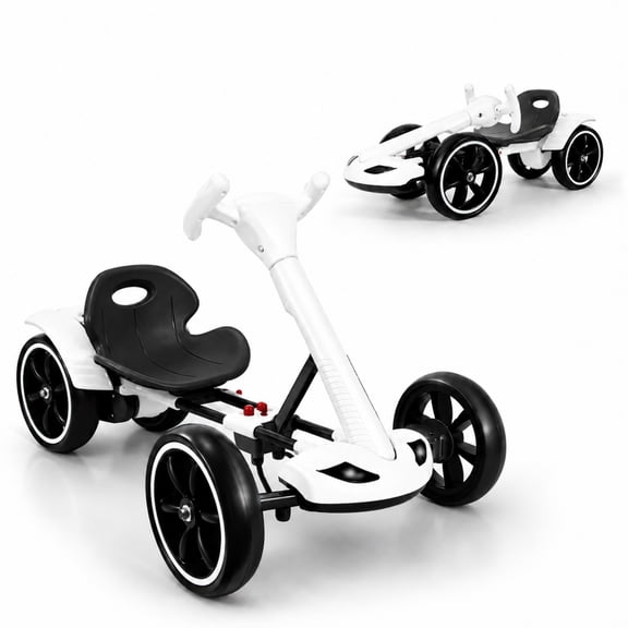 QINGYI Electric Drift Go Kart, Dual 390W Motors, Max 4 MPH, Drift Rear Tires, UL2272 & CPC Certified, Ride On Car for Kids 6+, Holds up to 120 lbs,White