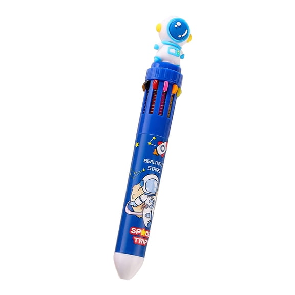 QINHEII 10 Color Retractable Ballpoint Pen, Astronaut Rocket Pen, 0.7mm Multicolor For Students Teachers