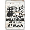 thumbnail image 1 of QIONGQI Funny Making Memories One Campsite at a Time Metal Tin Sign Wall Decor Farmhouse Rustic Camping Signs for Home Garage Men Cave Yard Decor Camper Gifts (Wooden Style), 1 of 8
