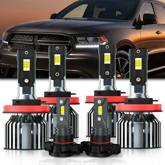 QIPEIZSP Fit for Dodge Grand Caravan 2011-2020 LED Headlight Bulbs ,H11 High Beam +H11 Low Beam & 5202 Fog Light Bulbs 6000K Xenon White Pack of 6