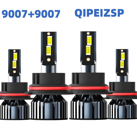 QIPEIZSP Fit for Hummer H2 2003-2009 9007+9007 LED Headlight Bulbs High Low Beam Cold White 6500k,Plug And Play,Pack of 4
