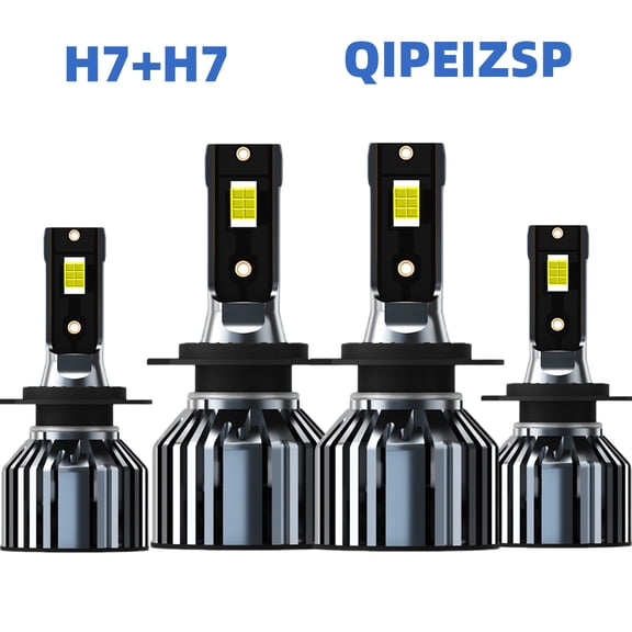 QIPEIZSP Fit for Ram ProMaster Rapid 2017 H7+H7 LED Headlight Bulbs High Low Beam Cold White 6500k,Plug And Play,Pack of 4