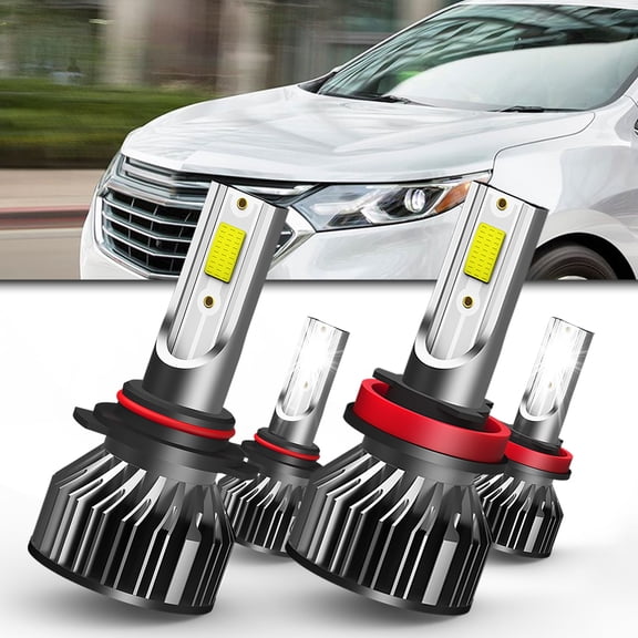 QIPEIZSP For Chevy Sonic 2012-2016 4x Combo LED Headlight Bulbs,9005 High Beam + H11 Low Beam