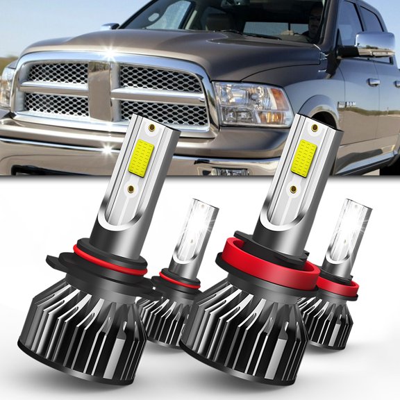 QIPEIZSP For Dodge Charger 2011-2014 4x Combo LED Headlight Bulbs,9005 High Beam + H11 Low Beam
