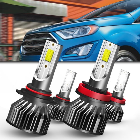 QIPEIZSP For Dodge Ram 2013-2020 w/o projector 4x Combo LED Headlight Bulbs,9005 High Beam + H11 Low Beam
