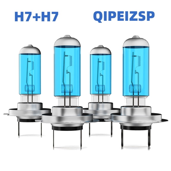 QIPEIZSP H7+H7 Halogen Headlight Bulbs High Low Beam Fit for Porsche Boxster 1997-2016 Warm White 5000k,Plug And Play,Pack of 4
