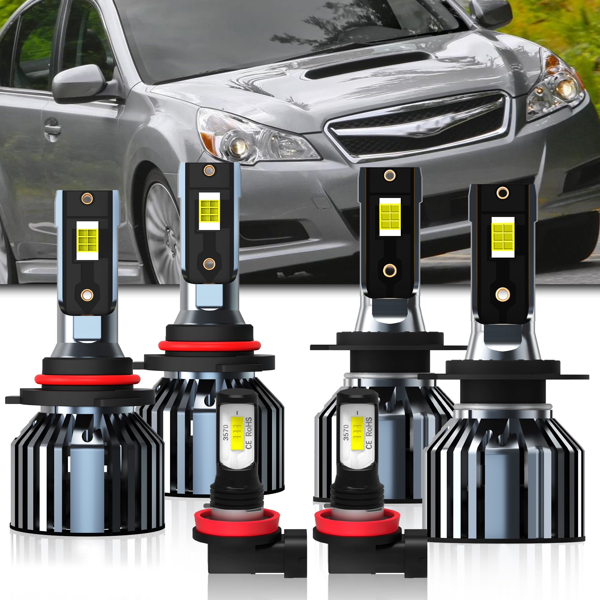 QIPEIZSP LED Headlight Bulbs fit for Subaru Legacy 2010-2014,9005/H10 ...