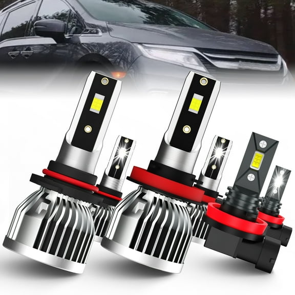 QIPEIZSP compatible For Honda Odyssey 2011-2020 Led Headlight 9005 H11 & Fog H11/H8/H9 Bulb 6 Pcs