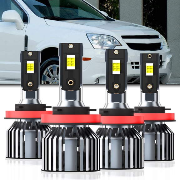 QIPEIZSP fit for Chevy Captiva Sport 2012-2015 LED Bulbs Combo 6500K White,H11/H8/H9 LED Headlights Bulbs,Plug and Play,with Fan,Pack of 4