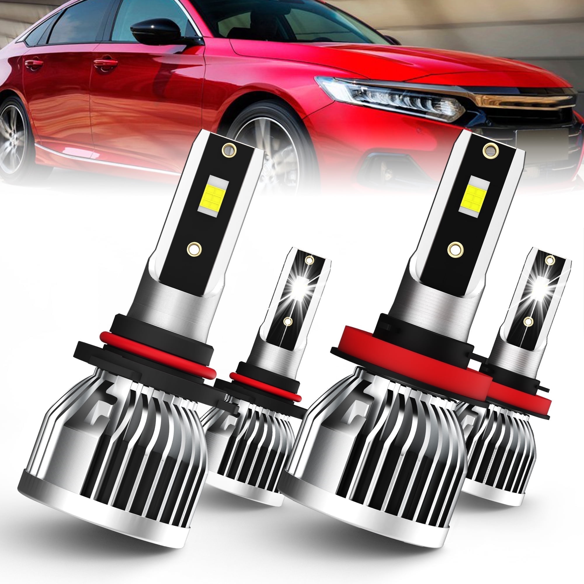LBDYITIAN fit for Honda Accord 2013-2018 Headlight Bulbs,9005 High Beam + H11 Low Beam LED Lights,Pack of 4