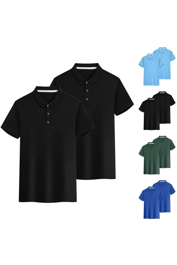 2 Pack Women's Athletic Dry Fit Polo Shirts, Wicking Short Sleeve Collared Golf T Shirt Tennis Tops Clearance