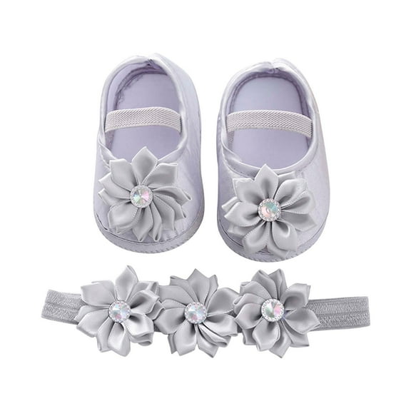 QIPOPIQ Baby-Girls and Newborn Ballet Flats Princess Wedding Dress Mary Jane Soft Sole Prewalker Sparkly Lightweight Shoes Clearance