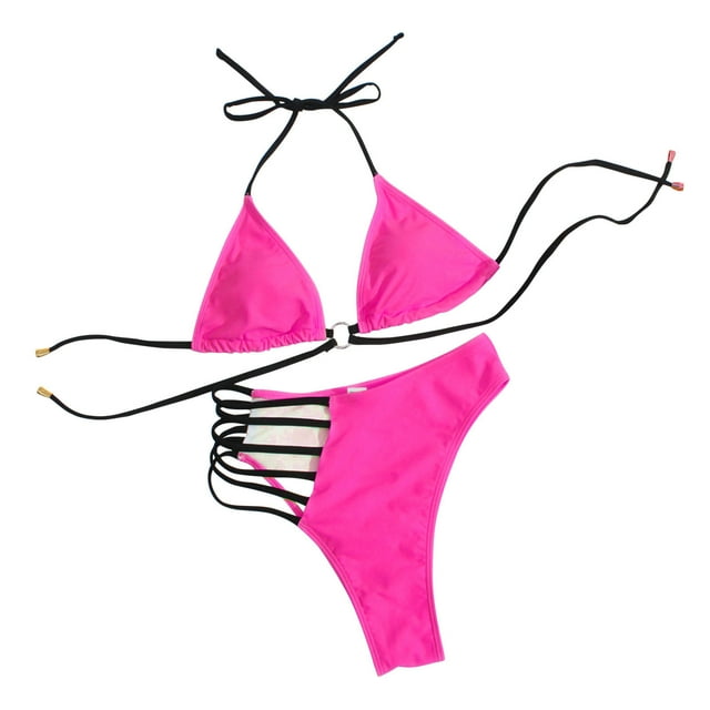 QIPOPIQ Bikinis for Women Clearance Bikini Leopard Set Swimsuit Two