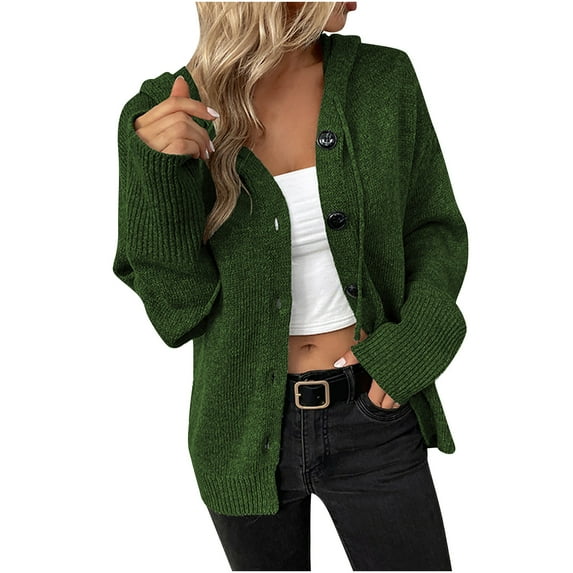 QIPOPIQ Cardigan Sweater for Women Clearance Women Loose Dark Color Rope Knitting Cardigan Jacket