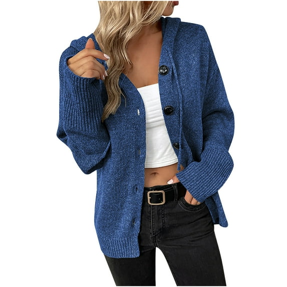 QIPOPIQ Cardigan Sweater for Women Clearance Women Loose Dark Color Rope Knitting Cardigan Jacket