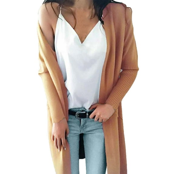 QIPOPIQ Cardigan Sweater for Women Clearance Womens Spring Fall Color Long Sleeved Pocket Cardigan Shirt Loose Casual Lapel