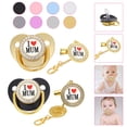 thumbnail image 1 of QIPOPIQ Clearance Baby Pacifier Initial Clip Silicone Infant Nipple Bling Newborn Pacifier And Clips With Rhinestones, 1 of 4
