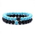 thumbnail image 1 of QIPOPIQ Clearance Bracelets 2Pcs Men Women 8mm Chakra Beads Elastic Natural Stone Agate Bracelet Gifts for Her, 1 of 3