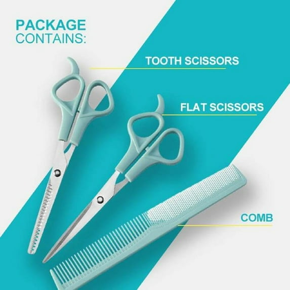 QIPOPIQ Clearance Combs Combs Scissors Kit Hair Cutting Bangs Cut Flat Cut Comb Hairdressing Set