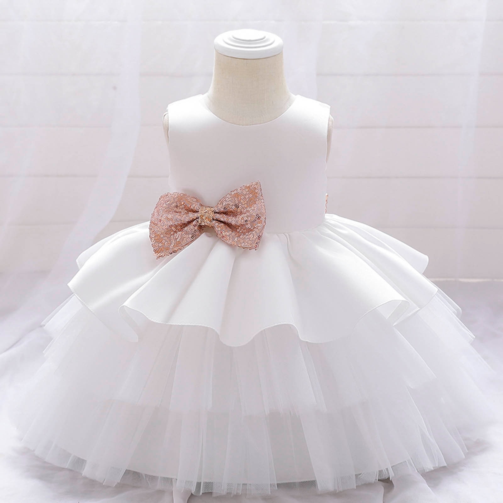 QIPOPIQ Clearance Flower Girl Dresses Toddler Girls Net Yarn Wedding ...