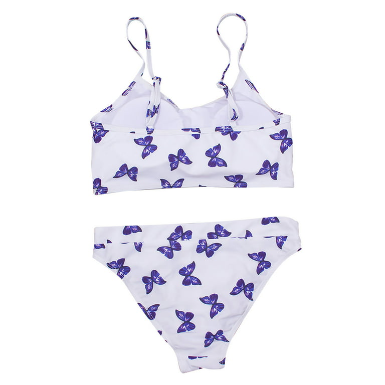 QIPOPIQ Clearance Girls Swimsuits Summer Toddler Kids Sling Butterfly  Tie-Dye Print Beach Cute Bikini Suit 