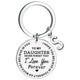 thumbnail image 1 of QIPOPIQ Clearance Keychains DIY To My Daughter Stainless Steel Last Name 26 Letter Keychain 2.5cm Gifts for Her, 1 of 4