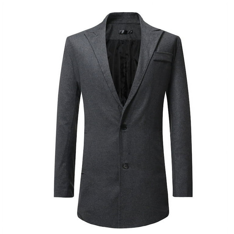 QIPOPIQ Clearance Men's Suits New Solid Color Single Two Button Slim Fit  Mens Formal Blazer Suit Jacket 