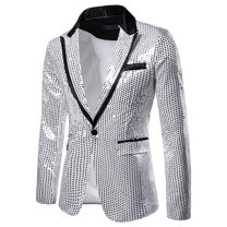 QIPOPIQ Clearance Men's Suits Print Coat Party Host Stage Dress Mens Formal  Blazer Suit Jacket 