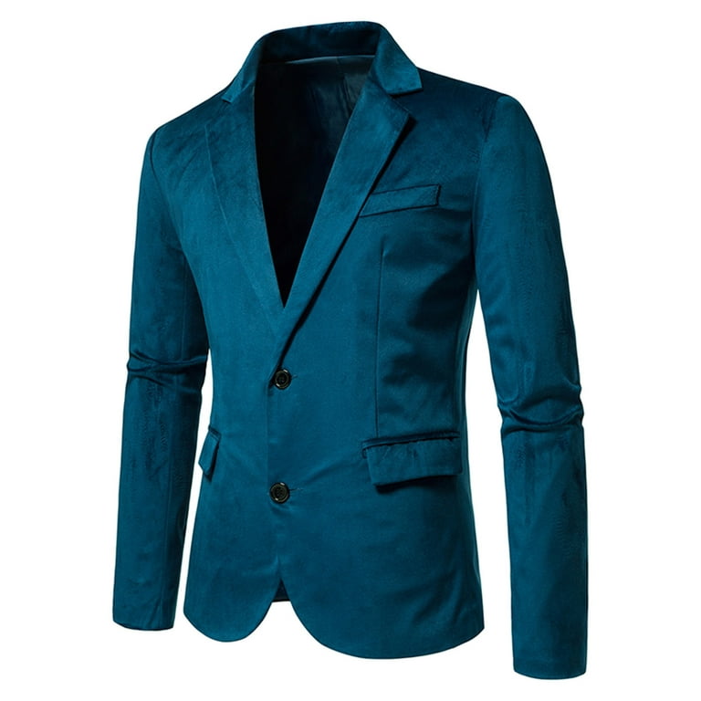 QIPOPIQ Clearance Men's Suits Slim Fit Solid One Button Turn-down Mens  Formal Blazer Suit Jacket 