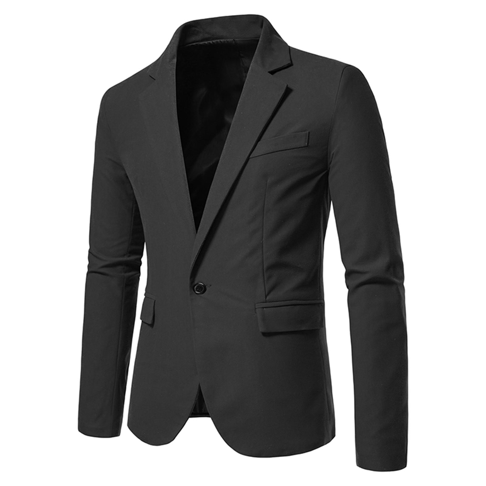QIPOPIQ Clearance Men's Suits Slim Fit Solid One Button Turn-down Mens ...