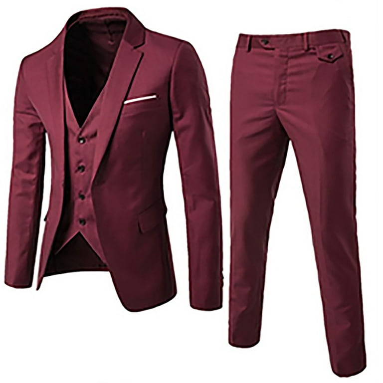 QIPOPIQ Clearance Mens Stylish 3 Piece Dress Suit Men's Blazer