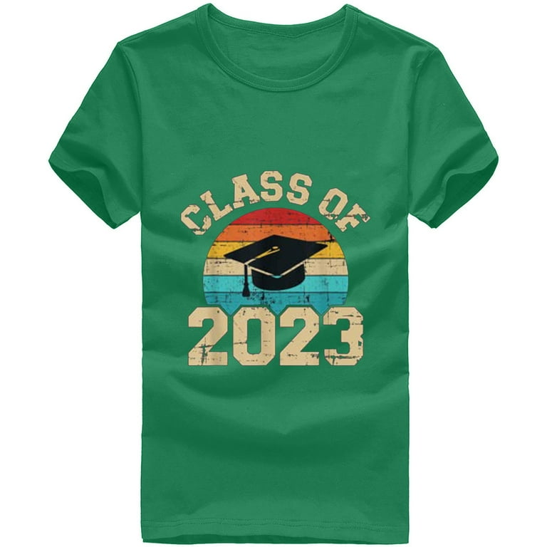 QIPOPIQ Clearance Senior Graduation Women's Shirts Junior Class of 2023  T-Shirt Short Sleeve Graduation Cap Tee Shirts 