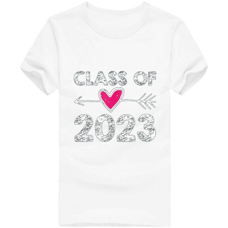 QIPOPIQ Clearance Senior Graduation Women's Shirts Junior Class of 2023  T-Shirt Short Sleeve Tee Shirts 