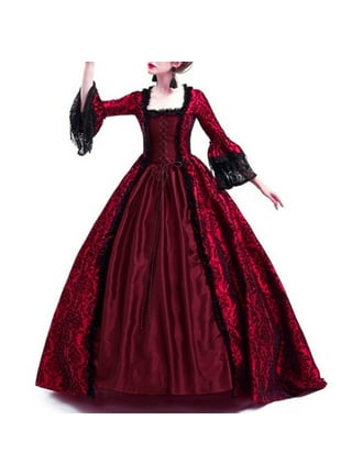 QIPOPIQ Clearance Women's Dresses Plus Size Short Sleeve Game Animation  Role-playing Long Skirt Cosplay Costume Princess Skirts 